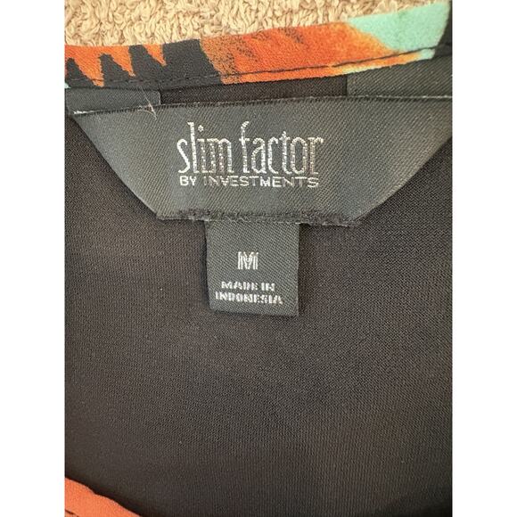 Slim Factor by Investments Women's Floral Sleveless Plus Poncho Medium - Picture 2 of 4